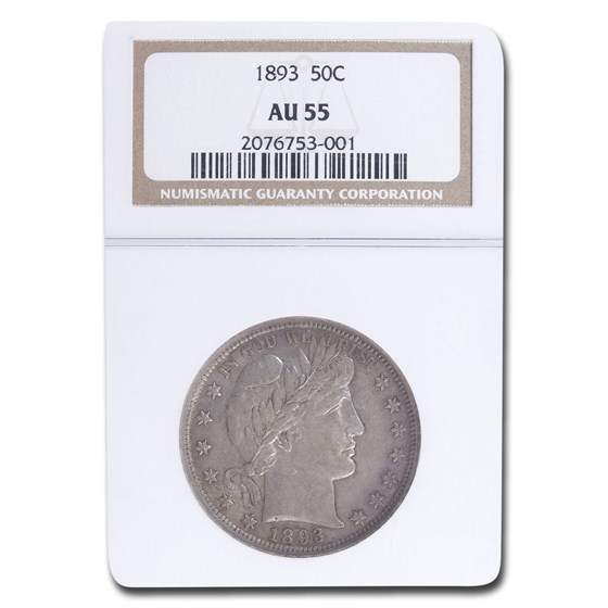 1893 Barber Half Dollar AU-55 NGC 1893 Barber Half Dollar AU-55 NGC